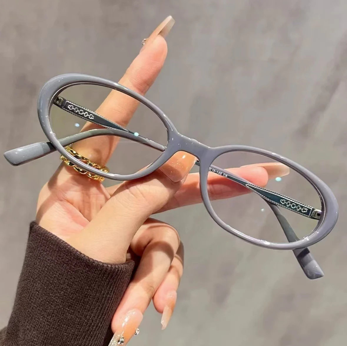 Fashionable Thick Edge Oval Small Frame Anti-blue Light Reading Glasses For Women Senior Middle-aged And Elderly Glasses JH5002