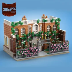 MOC City Architecture Bridgertoned Family House Building Blocks Garden Villa Street View MOC-111690 Model Bricks Toys Xmas Gifts