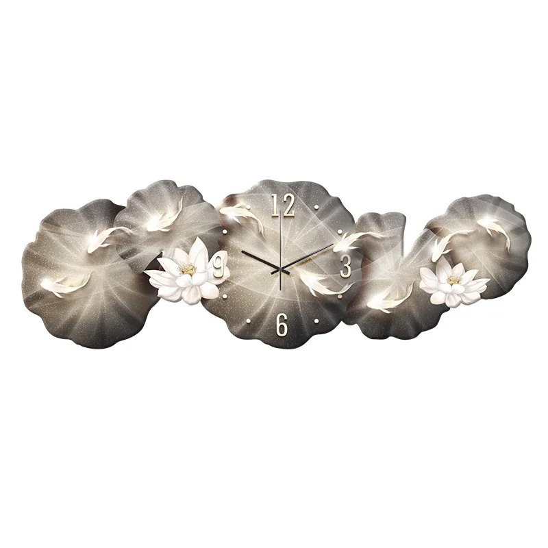 Large Chinese Style Luxury Wall Clock Postmodern Space Saving Art Wall Watch For Home Living Room Furniture Decoration