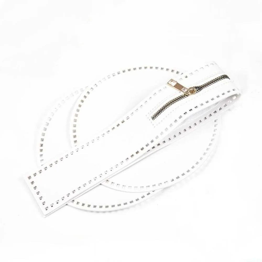 3Pcs PU Leather Bag Making Accessories Handmade Design Knitting Style Bucket Bag Bottom Bucket Shape Knitting Bag Accessories