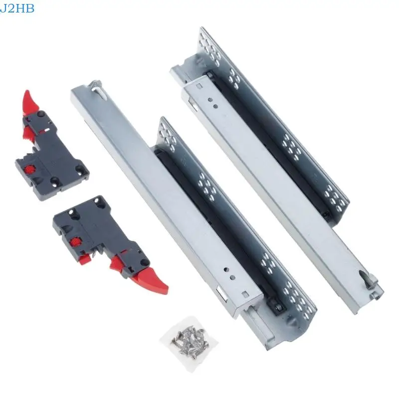 J2HB Pair Full Extension Undermount Drawer Slides Soft Close Concealed Bottom Mount with Rear Bracket Concealed Drawer Runners