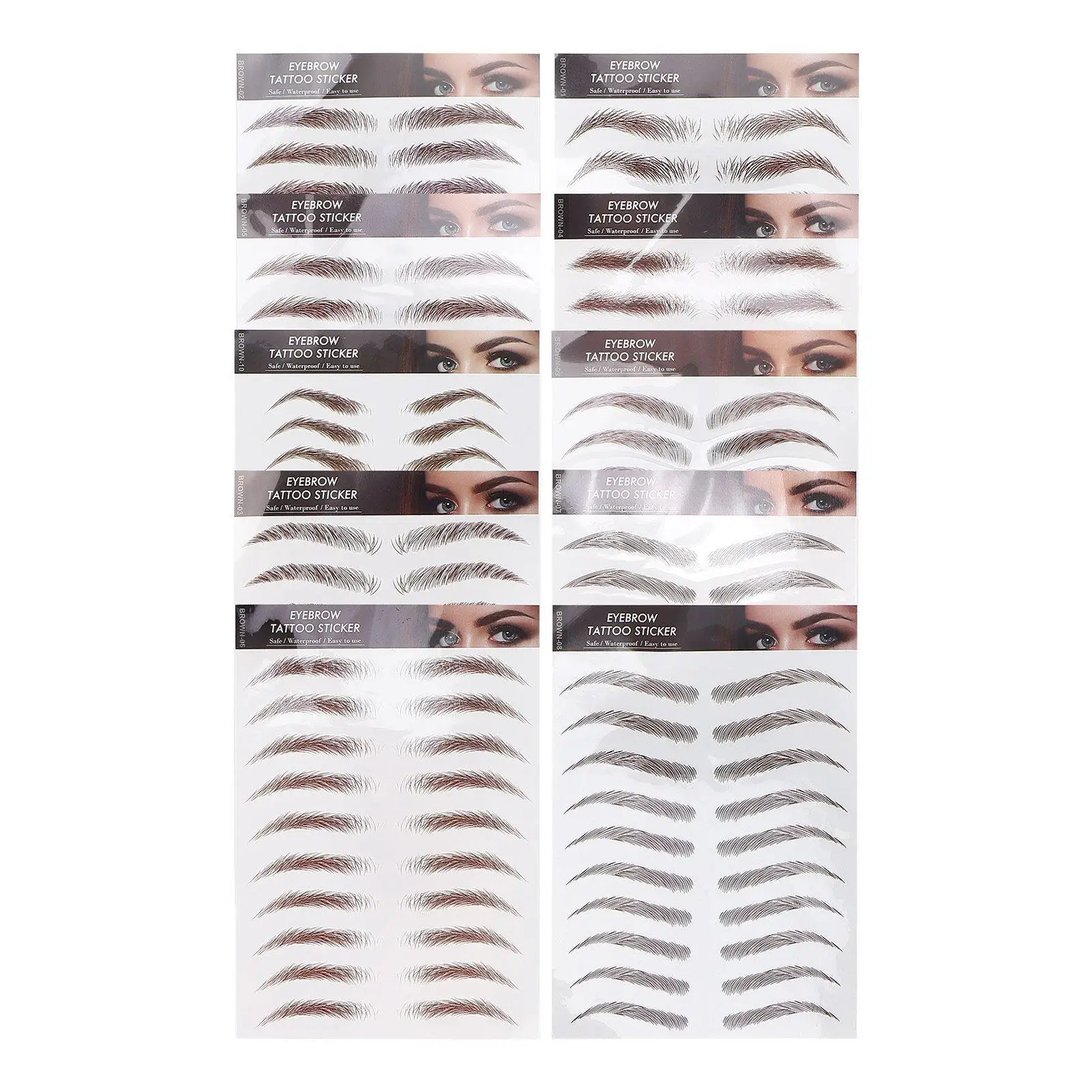 

98 Pairs 6D Eyebrow Transfer Stickers - for women 's Makeup Supplies