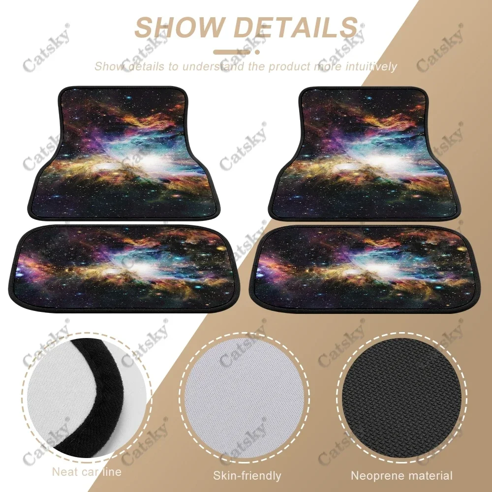 sterrenhemel universum autovloermatten interieuraccessoires 4 stuks bescherming antislip geschikt voor auto SUV patroon aangepaste vloermatten