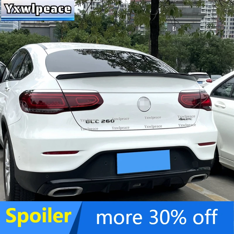 

For Mercedes Benz GLC Coupe 2016-2020 Spoiler GLC200 GLC260 GLC300 ABS Plastic Primer Color Rear Trunk Lip Spoiler Car Styling