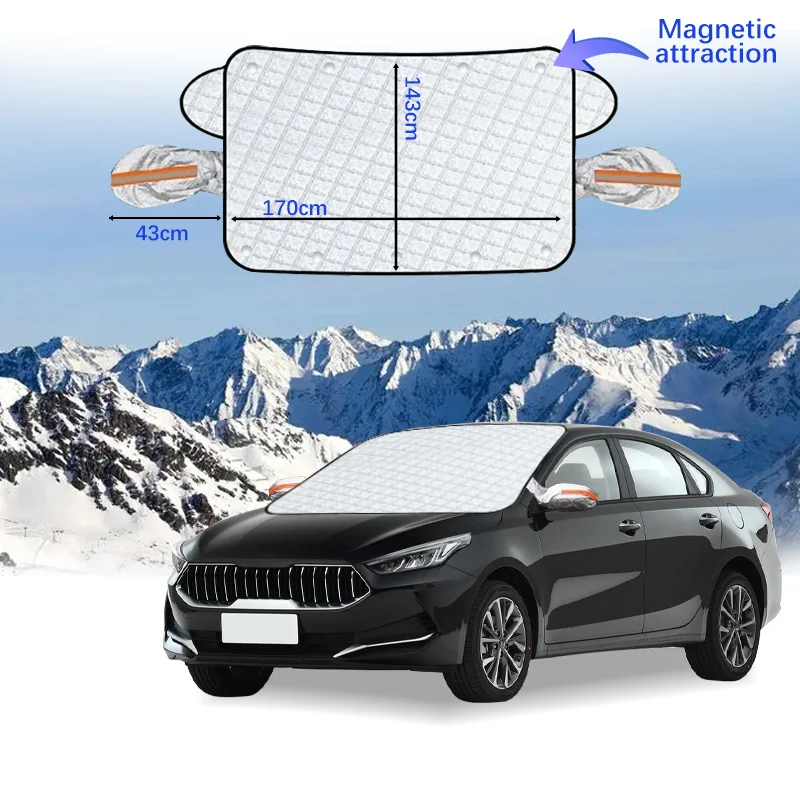 Magnetic Car Windshield Snow Cover Winter Ice-Frost Guard Sun Shade Protector For Kia K3 2013-2024 Exterior Accessories