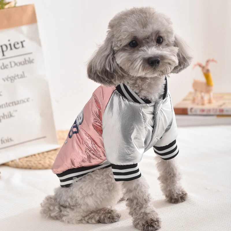 Shinny Trench Coat For Dog XS XXXL Little Small Medium Puppy Animal Pet Jacket Baseball Uniform Winter Fall Cat Clothes Outfit