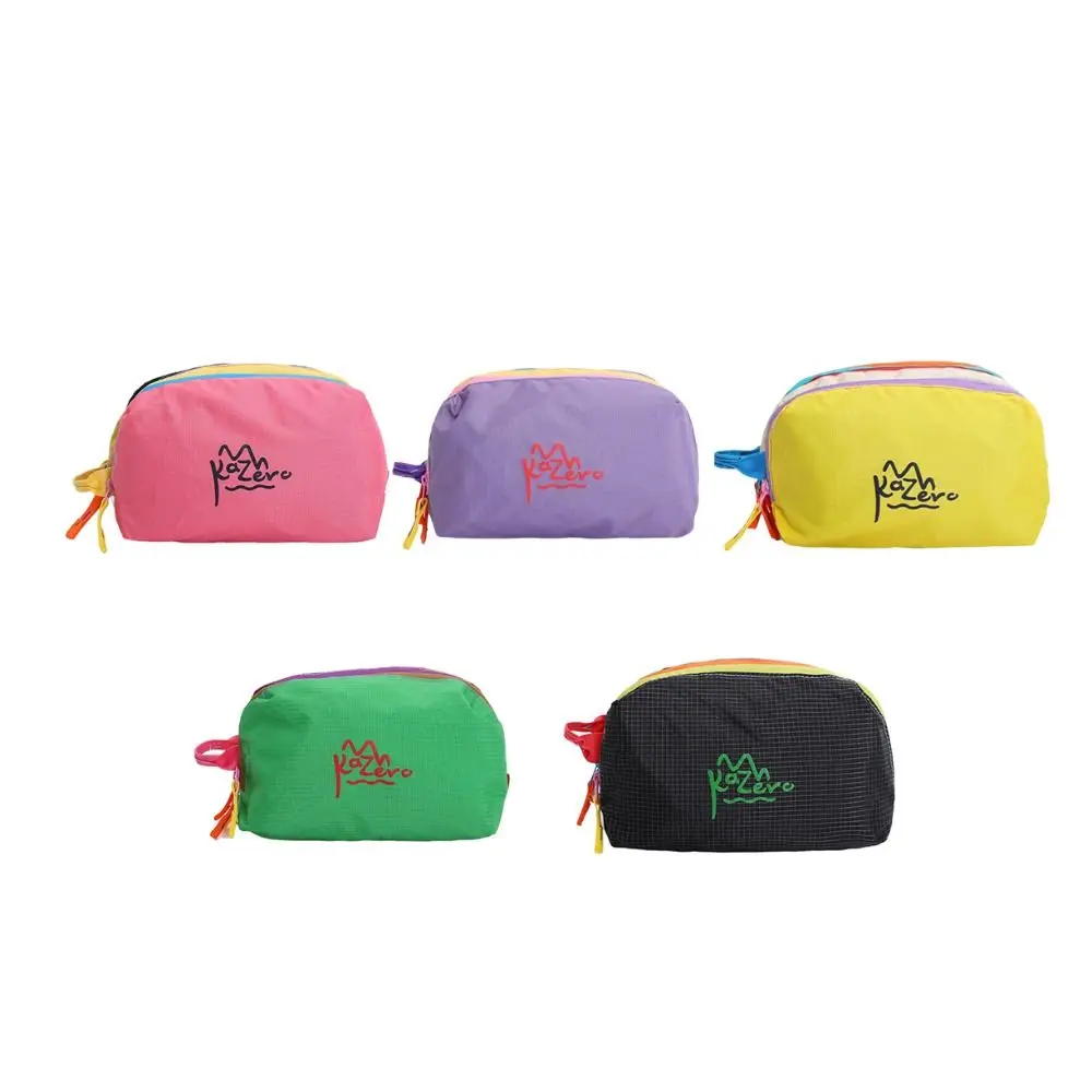 Lovely Multifunctional Dopamine Makeup Bag Coin Purse Multi-Pocket Cute Cosmetic Bag Zipper Waterproof Nylon Toiletry Bag Girls