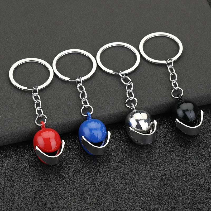 

3D Creative Simulation Motorcycle Helmet keychains Mini Stereo Cap Model Car Decoration Accessories