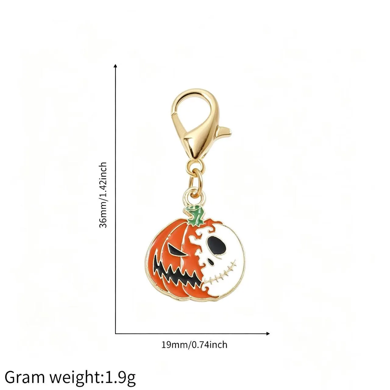 Halloween-Kürbis-Geist-Katzen-Anhänger mit Karabinerverschluss, Legierungs-Emaille-Taschenornament, Unisex-Rucksack-Accessoire, Partygeschenk – Detail 21