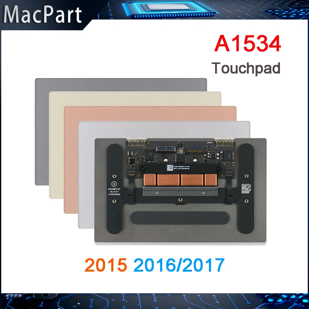 

Оригинальная подержанная сенсорная панель, серый, серебристый, розовое золото, для MacBook Retina, 12 дюймов, A1534, трекпад 2015, 2016, 2017 лет