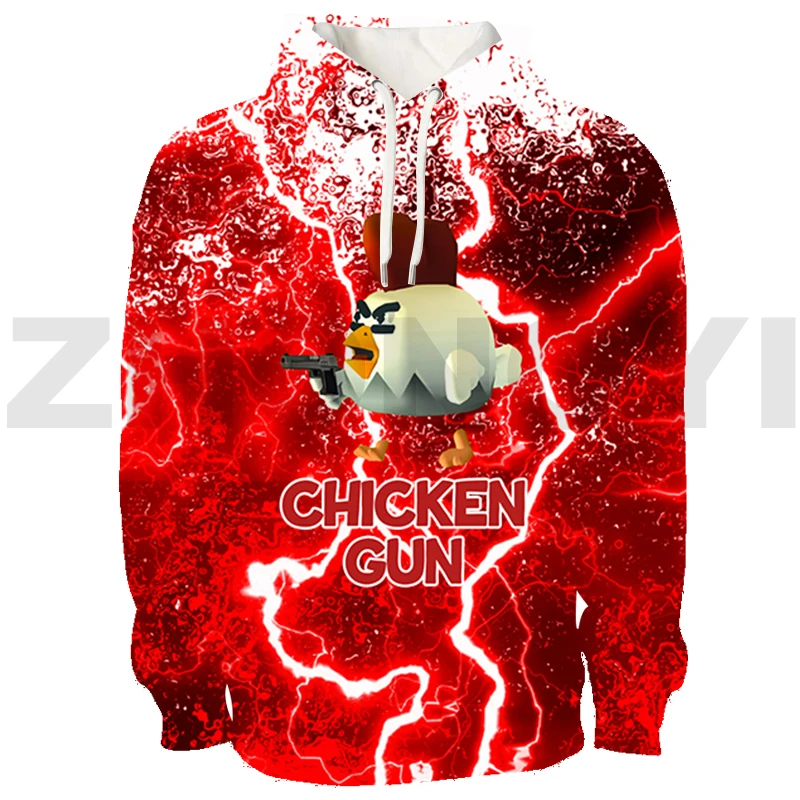 

Anime Chicken Gun Game 3D Print Hoodie Cartoon Chicken Gun Oversized Sweatshirt Fashion Casual Couple Clothes Loose Pullovers