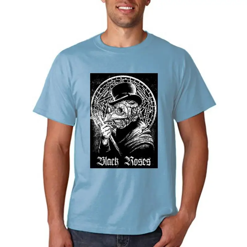Plague Doctor Men's T-Shirt Customizable Design Hand-Painted Unique Style Casual Top Tees