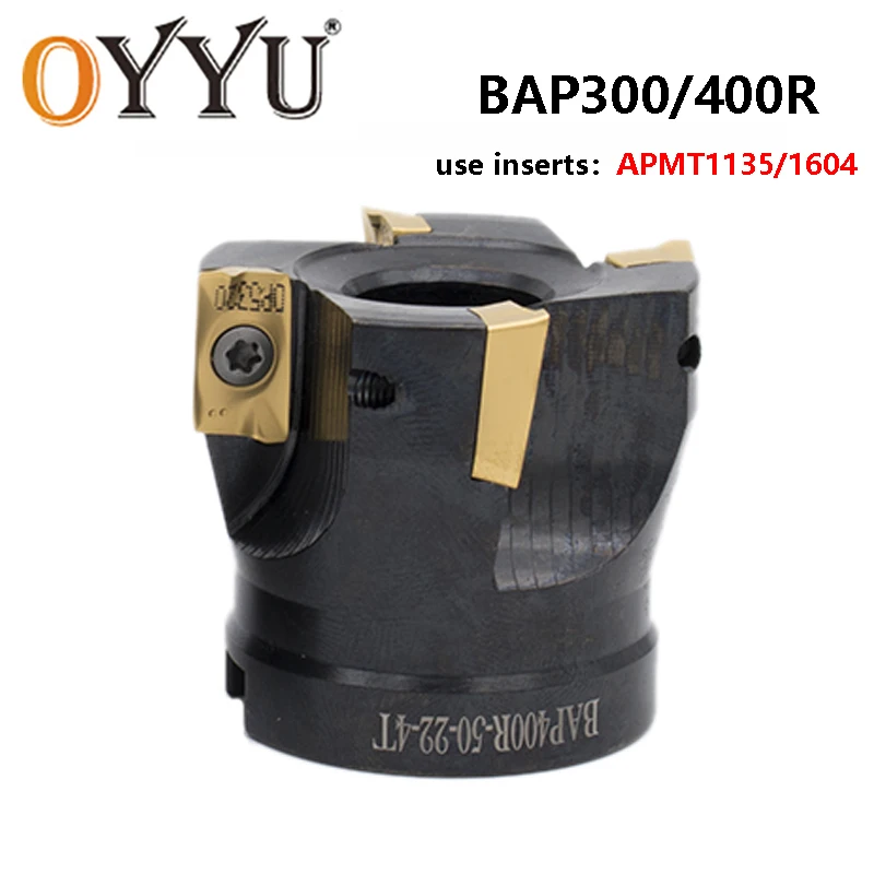 OYYU Black BAP 300R 400R 90 degree Right Angle Face Milling Cutter Head BAP300R BAP400R Lathe CNC Shank Insert APMT1135 APMT1604