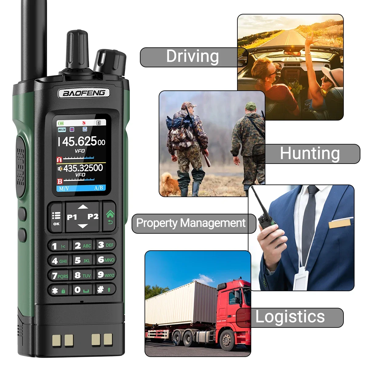 Bluetooth UV-32 GPS Walkie Talkie 10W Multi Band Programming Wireless Copy Frequency NOAA Long Range Ham Two Way Radio