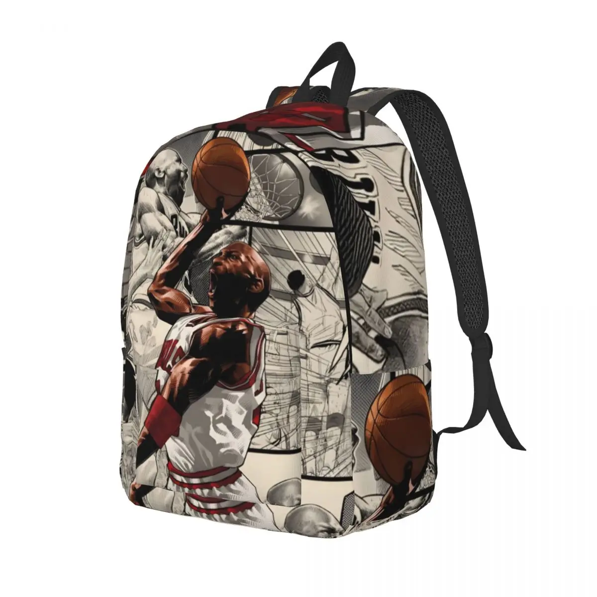 M-Michael-Jordan New Fashionable Pattern School Bag Print Lightweight Backpack 15.7in 17.7in