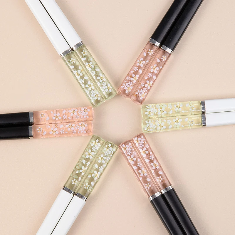 

50 pcs Japanese Chopsticks Pink Cherry Blossom Sushi Reusable Food Sticks Beautiful Chinese Cooking Chopsticks Tableware