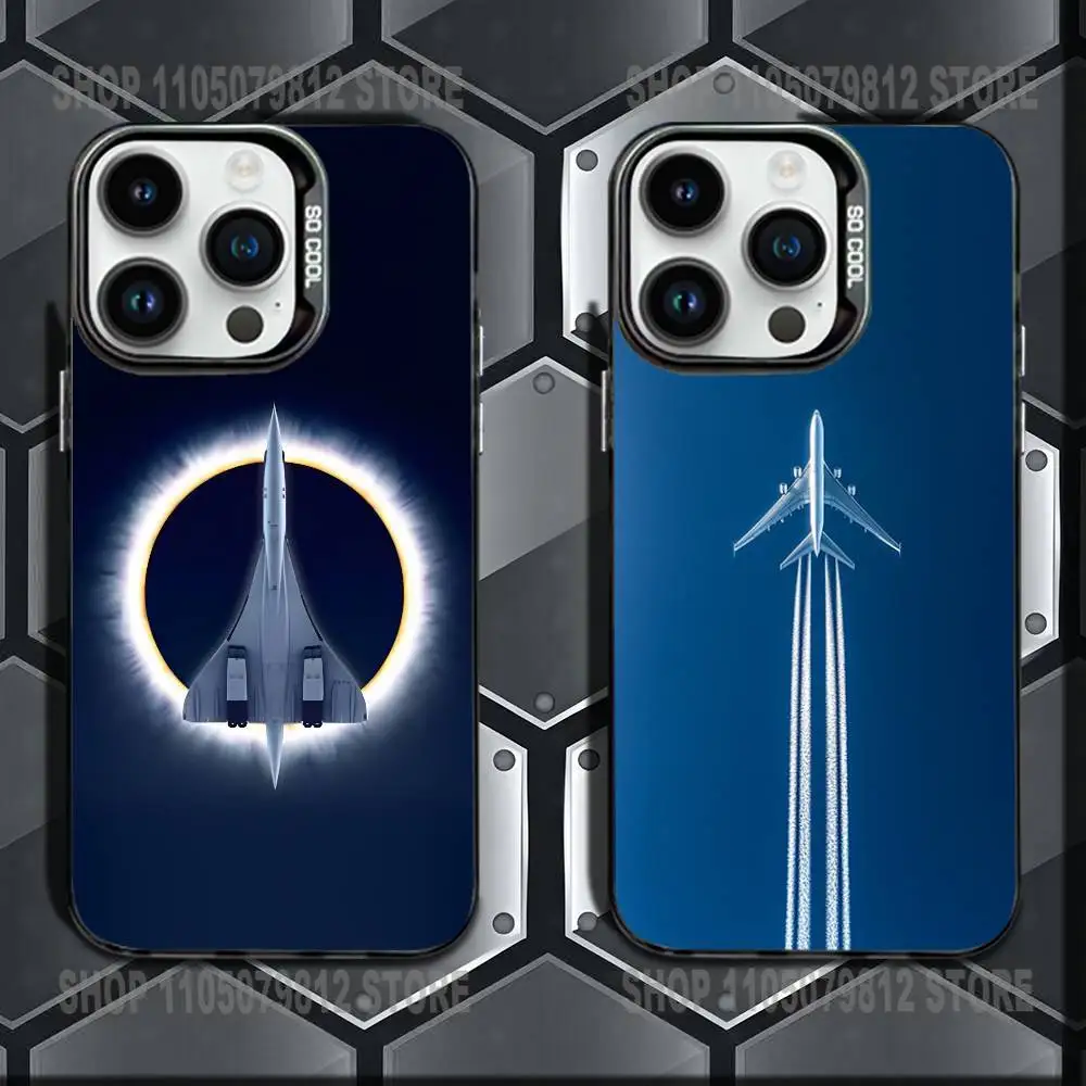 

Concorde Air France Phone Case For iPhone 16,15,14,13,12,11,Mini,Pro,E,MAX Black Candy Matte Shockproof Cover