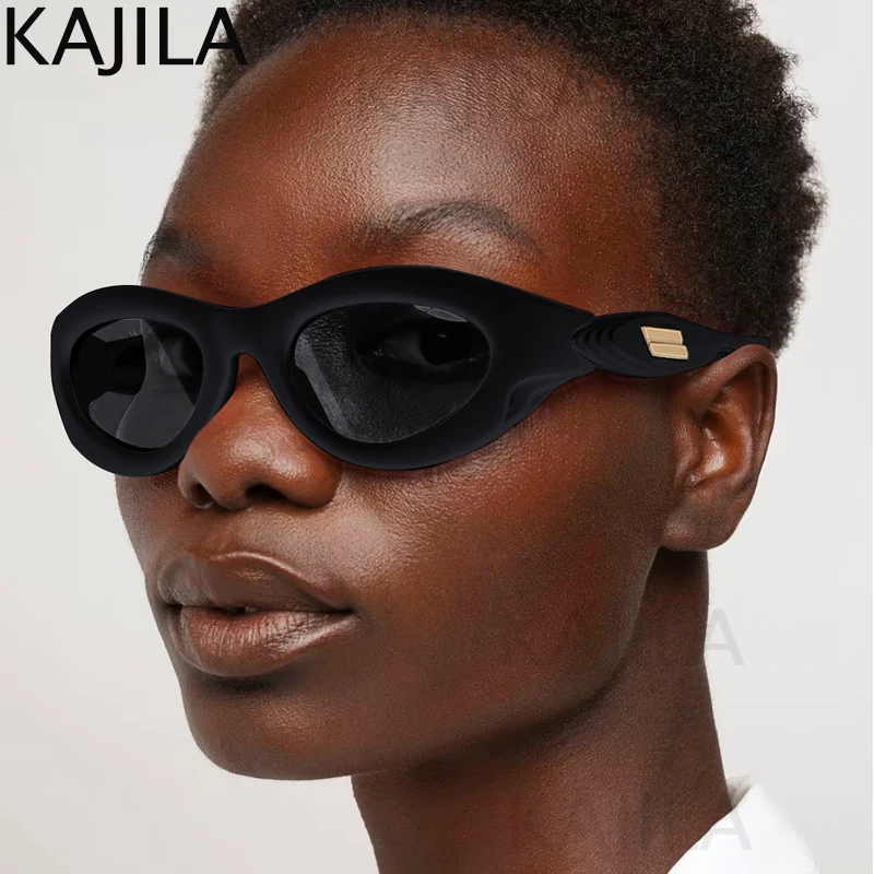 Oval Steampunk Sports Sunglasses Women 2024 Luxury Brand Designer Y2K Punk Sun Glasses For Ladies Retro 2000\'s Eyewear Shades