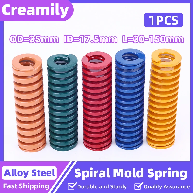 

Creamily 1PCS Load Die Mold Spring Compression Spring Yellow/Blue/Red/Green/Brown Outer Dia35mm Inside Diam17.5mm Length30-150mm