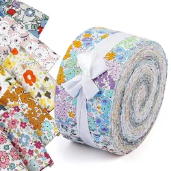 LMDZ 45Pcs Light Color Series Fabric Rolls Fabric Strips for Patchwork Craft Cotton Fabric Plain Weave Cotton Fabric