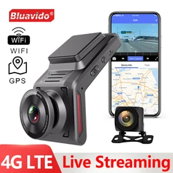 Bluavido-Mini caméra de tableau de bord 4G, prise en charge du suivi GPS, surveillance à distance en direct avec deux caméras, vidéo statique, FHD, 1080P, point d'accès WiFi