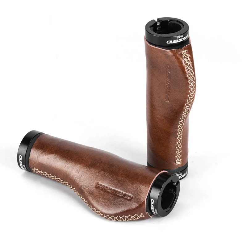 Bicycle Leather Grip Mountain Bike Grip Folding Bike Lock Gloves Ergonomic Meat Ball Grip Bicycle Handlebar Grips