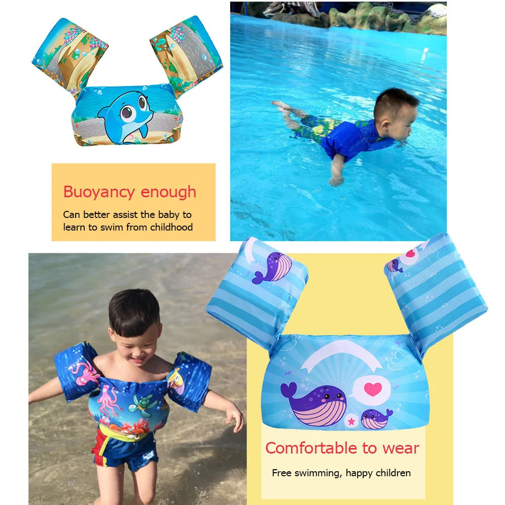 Baby Float Cartoon Arm Sleeve Life Jacket Swimsuit Foam Safety Swimming Training Floating Pool Float Swimming Ring puddle jumper