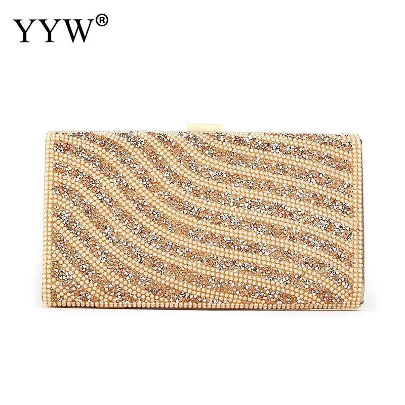 Woman Evening Bag Diamond Rhinestone Clutch Crystal Day Lady Wallet Wedding Purse Party Banquet  Gold Handbags Clutches Tote