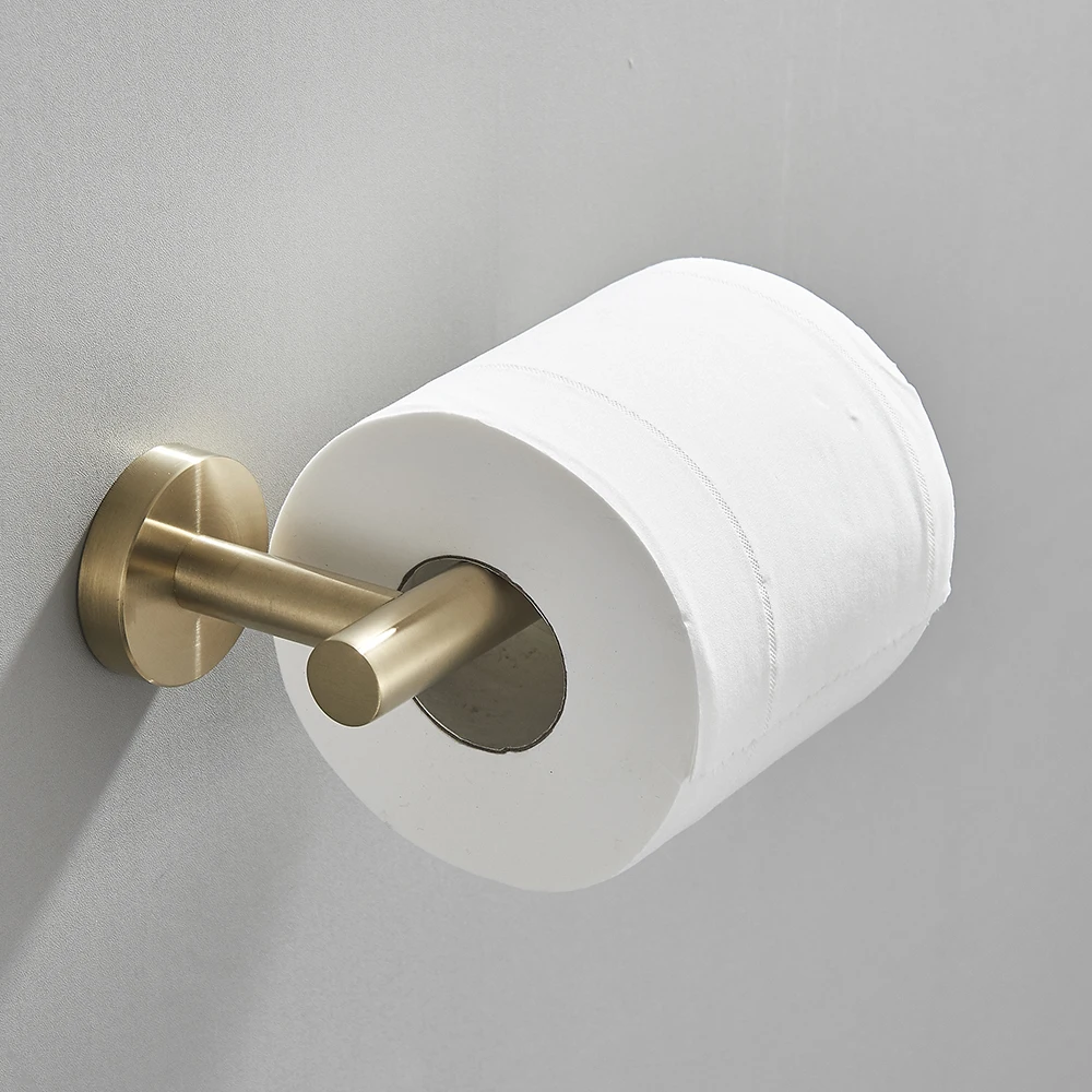 Brushed Gold Bathroom Accessories Towel Bar Bath Robe Hook Bathroom Hardware Set Shelf for Towels Paper Tissue Holder