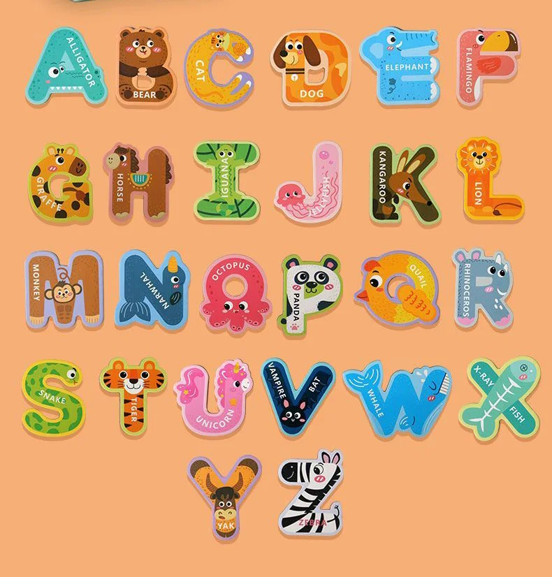 Große Buchstaben, magnetisch, Meerestiere, Alphabet, Spielzeug, Großbuchstaben, ABC, kognitive Puzzle-Magnete, Kühlschrank, niedlicher Kühlschrank, Kinder – Detail 8
