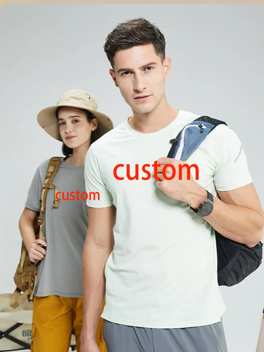 

#4111007 Custom LOGO Summer Mens Fashion Short Sleeved T-Shirt Cotton Breathable Gym Casual Streetwear Sports Slim Fit Tees