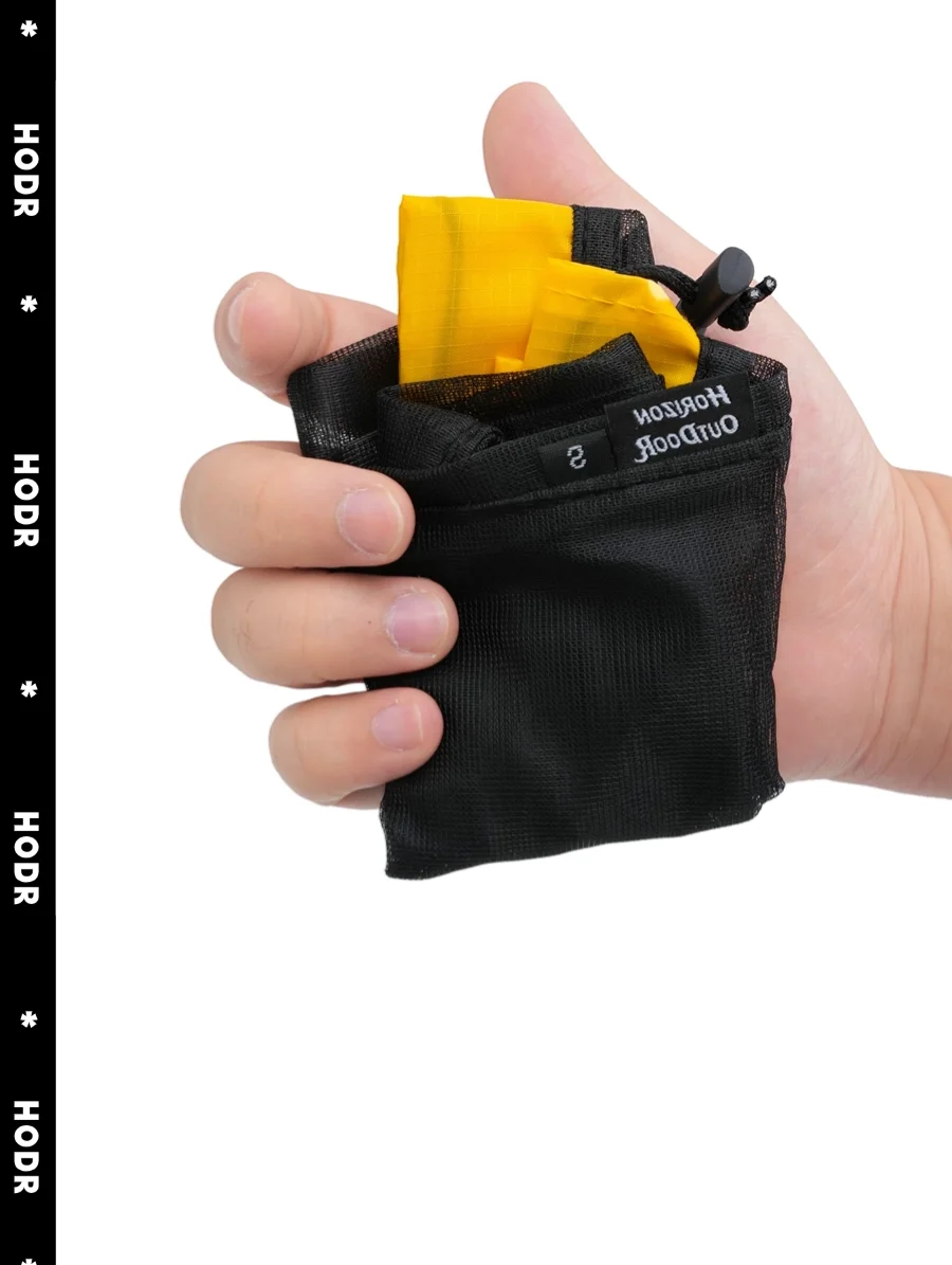 Ultraleichter Mesh-Stuff-Sack mit Kordelzug, Aufbewahrungstasche aus hochdichtem Nylon, Organizer-Beutel für Camping, Wandern, Kleidung, Schlafsack – Detail 6