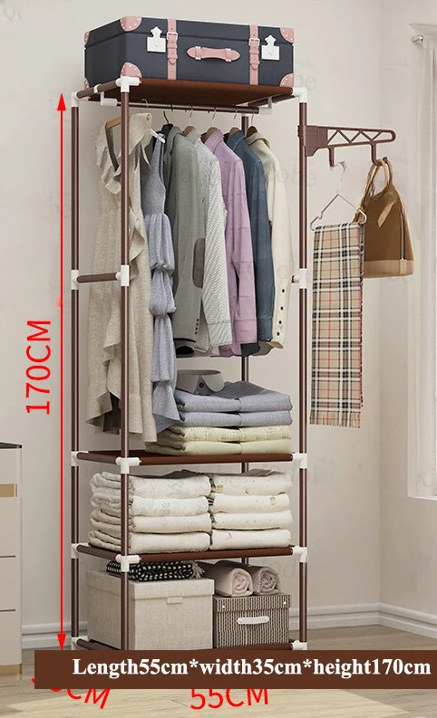 Simple Coat Rack Stand Spray Paint Metal Home Supplies Storage Cabinet Bedroom Wardrobe Closet Floor Clothes Hanger With Hook