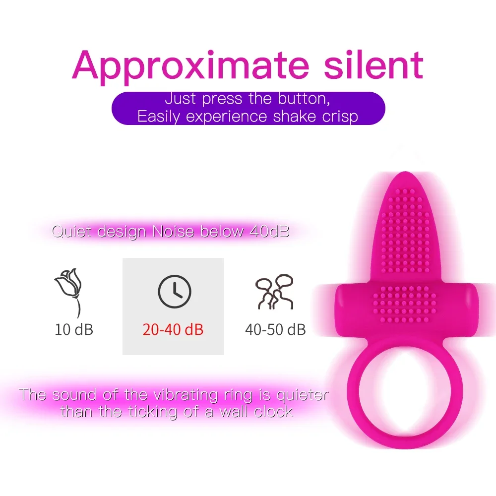 1pc Vibration Penis Ring Men Delay Ejaculation Bondage Gear Intense Clit Stimulation Cock Ring Vibrators for Couple Sex Toy