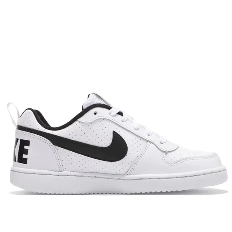 Nike Court Borough Low Synthetic leather Comfortable and versatile Anti-skid wear-resistant low-top children's board shoes white