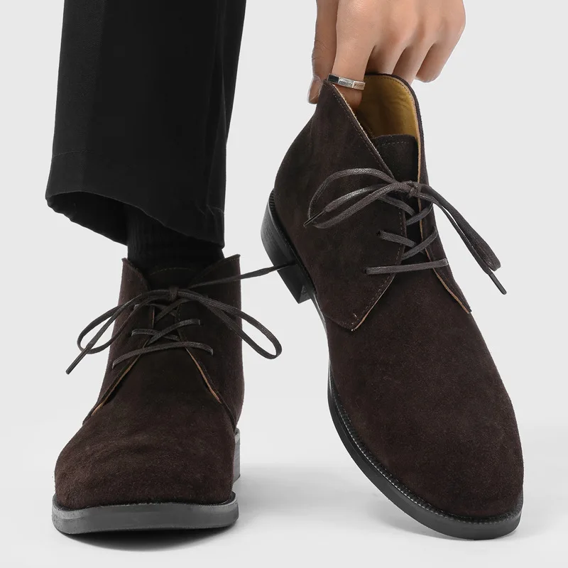 

High Quality High-top Locomotive Men's Boots British Style Outdoor Mountaineering Platform Tooling Boots for Men Botas Hombre