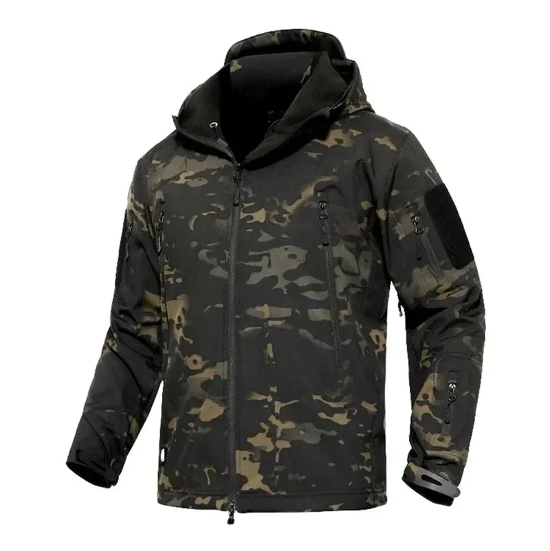 Hiking Jackets Autumn Men's Camouflage Fleece Jackets Tactical Clothing Waterproof Camouflage Windbreakers Tactical Pants