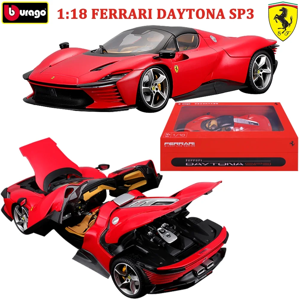 Bburago Ferrari 1:18 Daytona SP3 Refined Version Sports Car Static Simulation Die Cast Vehicles Collectible Model Car Toys