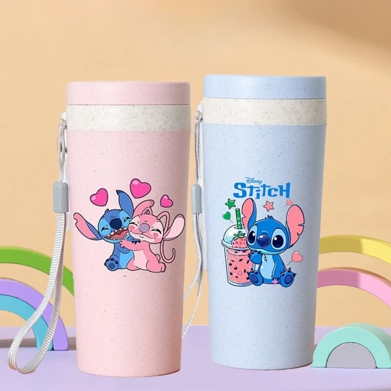 

Stitch 350ml Plastic cup Disney boys girls cute Water Bottle anime cartoon Drinking Bottle Portable Outdoor Sport Water Bottle