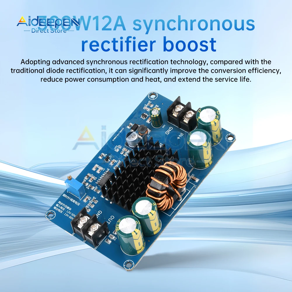 DC Regulated Power Supply 300W 12A DC 12-50V to DC 13-60V Step UP Voltage Rectification Constant Voltage Boost Converter