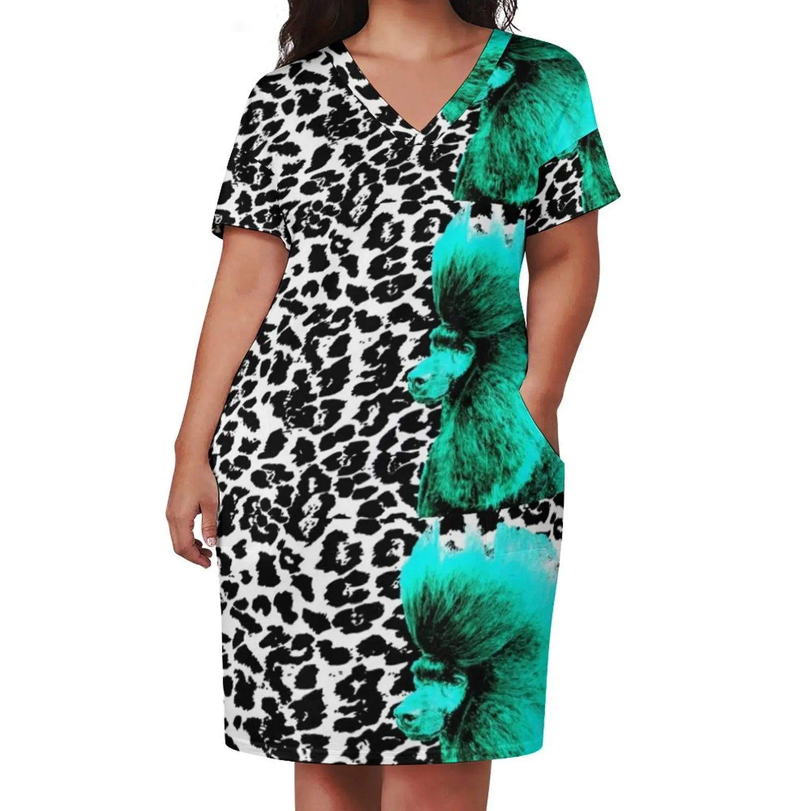 Poodle Loose Pocket Dress chic and elegant woman dress beach dress women