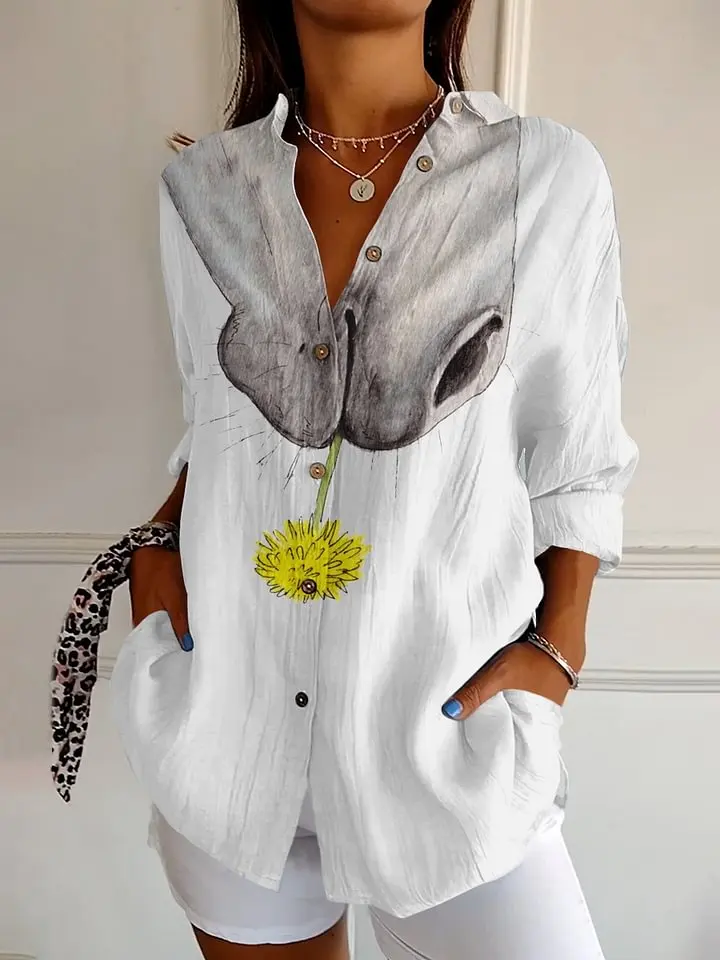 PLstar Cosmos 3D Printing Genuine Color Butterfly Flowers Rose Pattern Latest Ladies Casual Shirt Casual Unique Collection  3