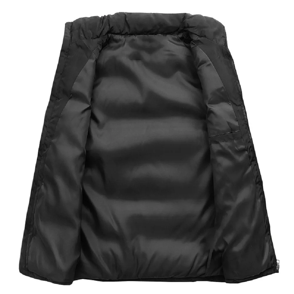 Mens Turtleneck Vest Transalp Motorcycle Warm Casual Zipper Solid Down Feather Waistcoat Gilet Men Jacket Sleeveless