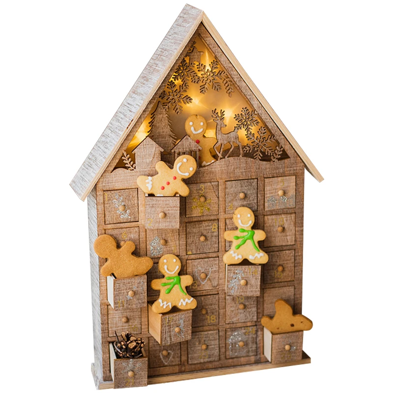 

Christmas Candy Box Cabin Decoration House Scene Layout Multi grid Decoration Creative Luminous Children's Gifts