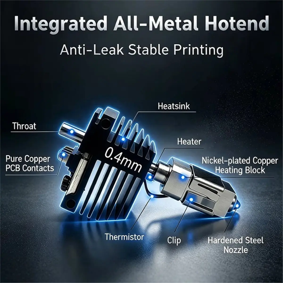 Hotend Kit for C5/C5 Pro Extruder Replacement Assembly with Silicone Cleaning Brush for Creator 5 Print Head