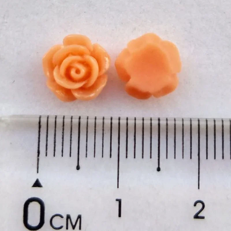 20PCS Craft Random Assorted Color Rose Flower Resin Flat Back Flatbacks Loose Beads Kid's Bow DIY Craft Decoraion Accessory 8mm