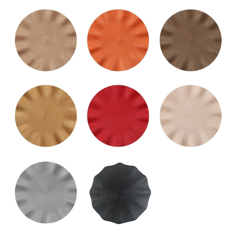 Pack 2 prácticos manteles individuales con elegantes bordes con volantes para decoración comedor