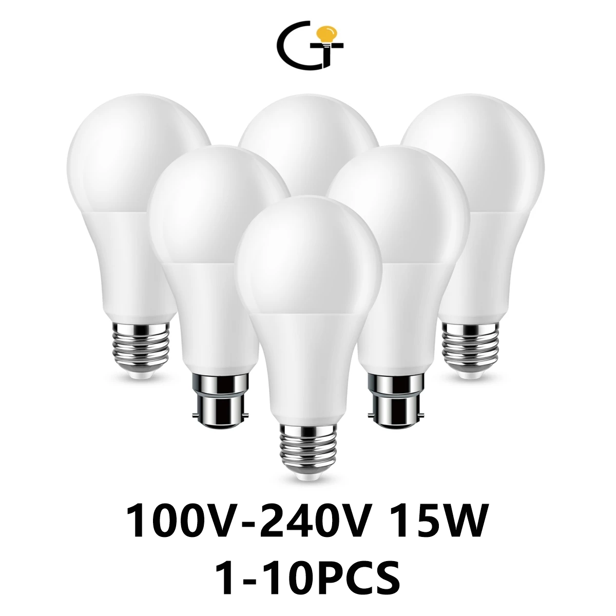 LED high power bulb A60 120V 220V E27 B22 15W 100LM/W 3000K/4000K/6000K  super bright warm white light for mall home lighting