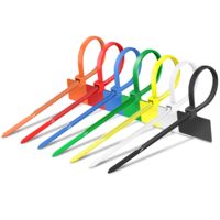 100pcs Cable Zip Tie with Tag, 6 inch Plastic Nylon Cable Ties,Multi Color Self-Locking Write on Tie Wraps