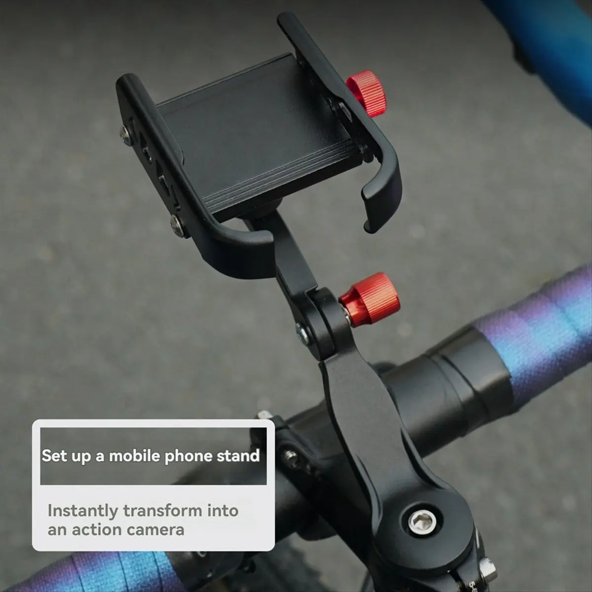 

AD10 Bicycle Phone Holder Adjustable 360 Degree Swivel Headset Bracket Anti-Slip Shock Absorpting Bike Phone Stand